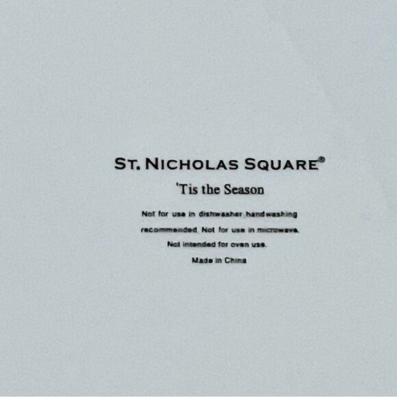 St.Nicholas Square Tis the Season Star Plate Platinum Rim White Porcelain - Picture 12 of 13